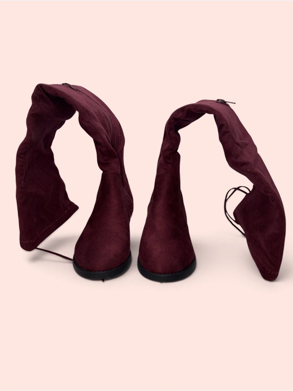 Charlotte Russe Wine Over-the-Knee Stretch Boots